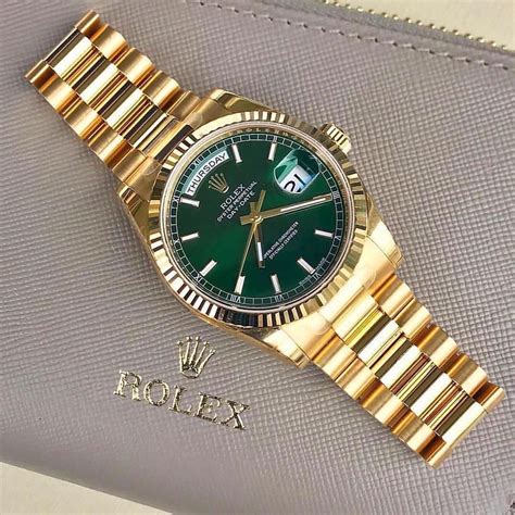 rolex daydate grün|Rolex Day-Date watch.